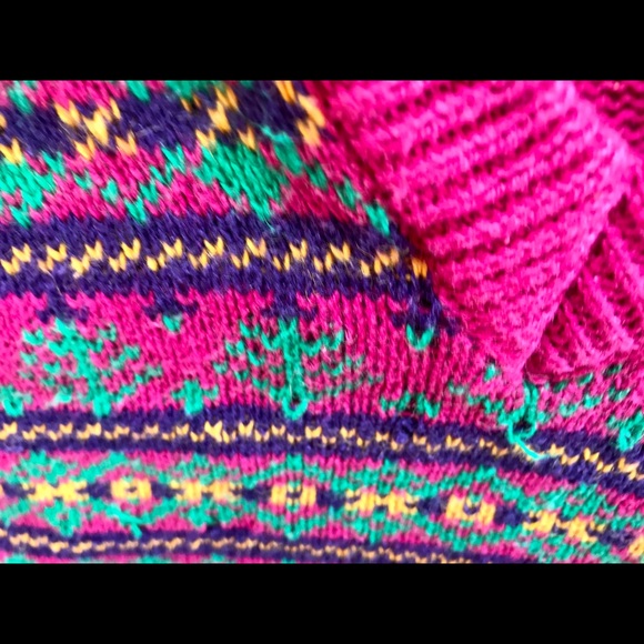 Raspberry and lime, retro sweater vest. - Picture 3 of 5